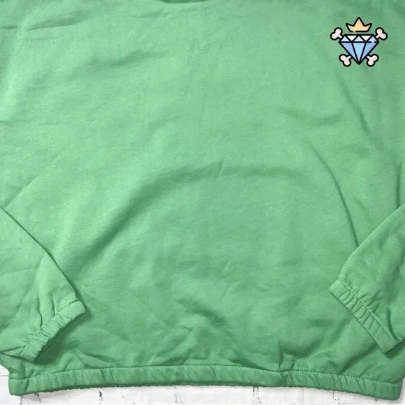 ASOS DESIGN MENS CROPPED QUARTER ZIP GREEN PULLOVER SIZE LARGE RETRO LOGO - Picture 7 of 9